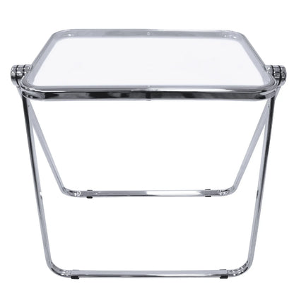 Square Folding Side Table with Plastic Tabletop and Iron Frame - Elax Furniture