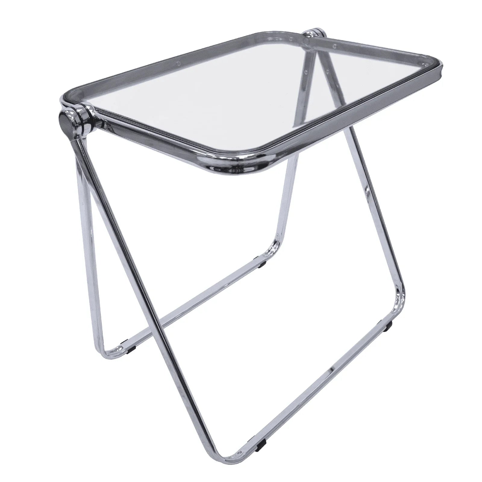 Square Folding Side Table with Plastic Tabletop and Iron Frame - Elax Furniture