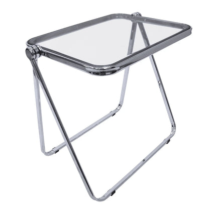 Square Folding Side Table with Plastic Tabletop and Iron Frame - Elax Furniture