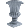 Lotus Fiberstone and Clay Urn Planter Pot Indoor Outdoor with Drainage Holes