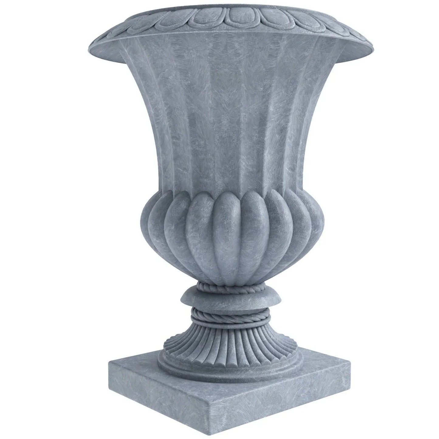 Lotus Fiberstone and Clay Urn Planter Pot Indoor Outdoor with Drainage Holes - Elax Furniture