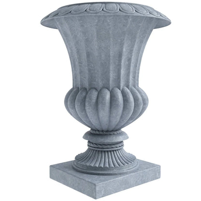 Lotus Fiberstone and Clay Urn Planter Pot Indoor Outdoor with Drainage Holes - Elax Furniture