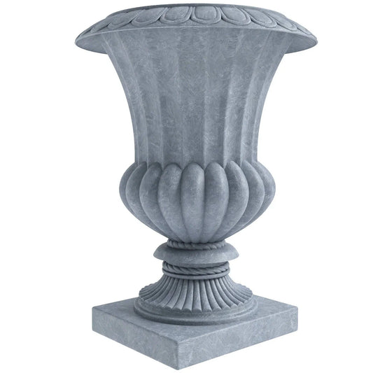 Lotus Fiberstone and Clay Urn Planter Pot Indoor Outdoor with Drainage Holes - Elax Furniture