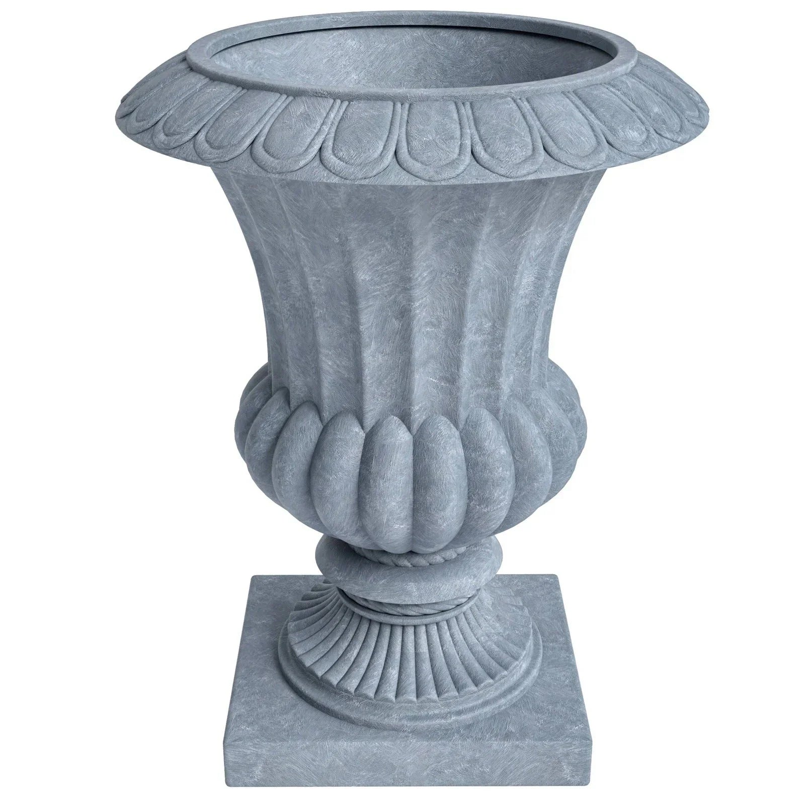 Lotus Fiberstone and Clay Urn Planter Pot Indoor Outdoor with Drainage Holes - Elax Furniture