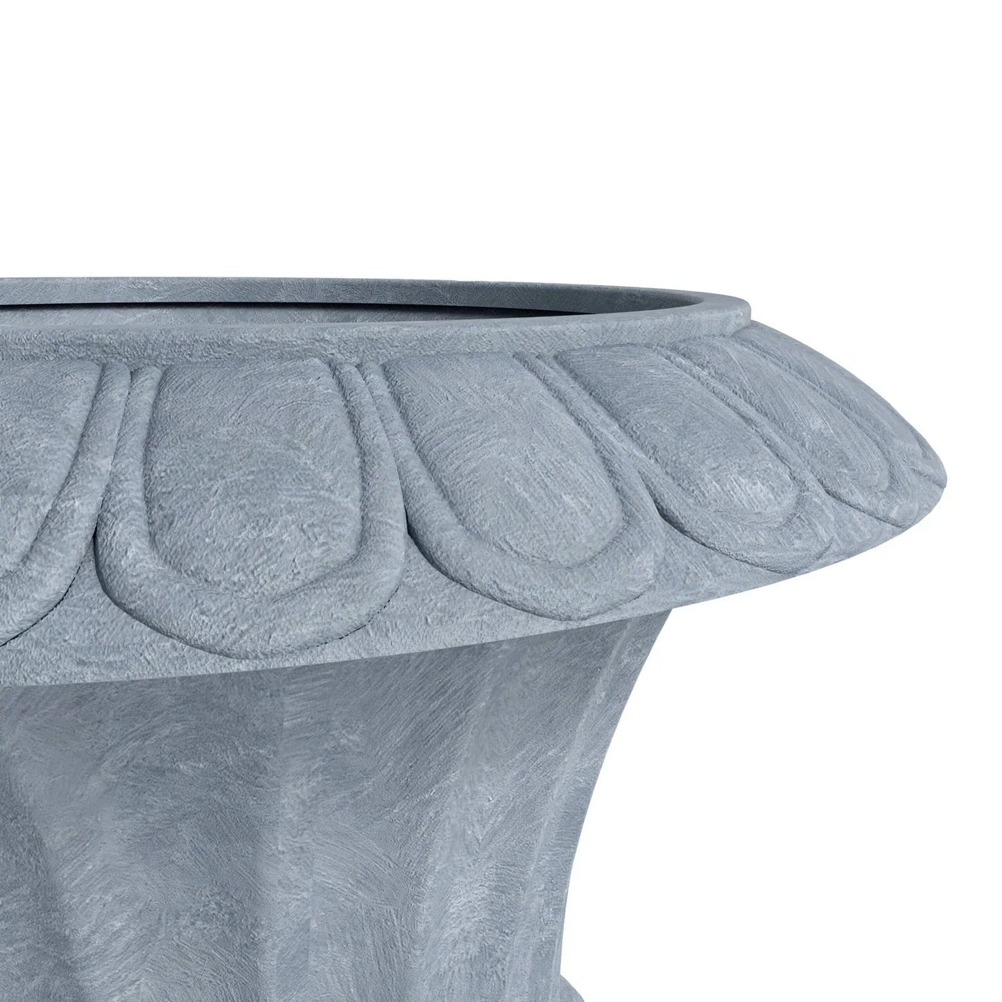 Lotus Fiberstone and Clay Urn Planter Pot Indoor Outdoor with Drainage Holes - Elax Furniture