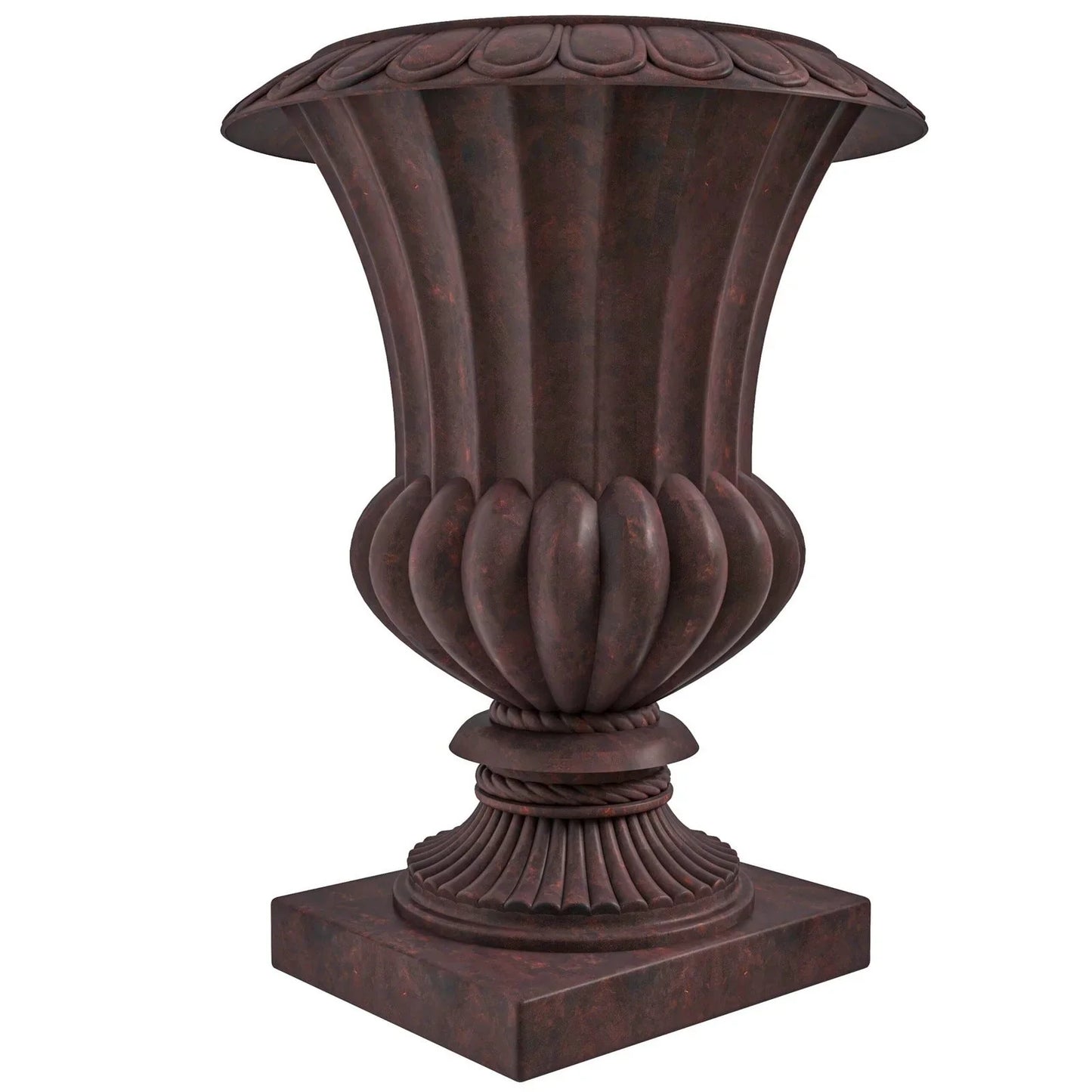Lotus Fiberstone and Clay Urn Planter Pot Indoor Outdoor with Drainage Holes - Elax Furniture