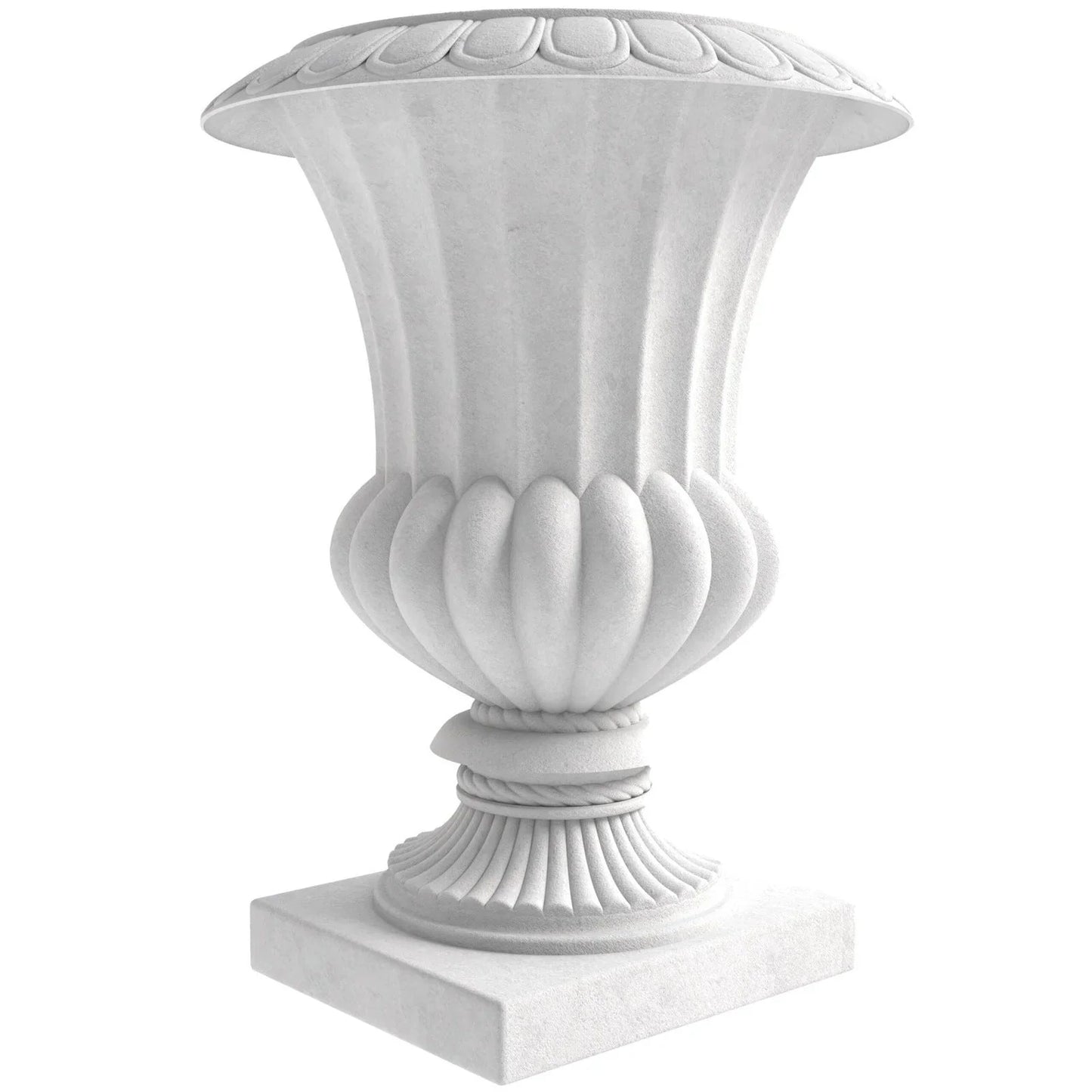 Lotus Fiberstone and Clay Urn Planter Pot Indoor Outdoor with Drainage Holes - Elax Furniture