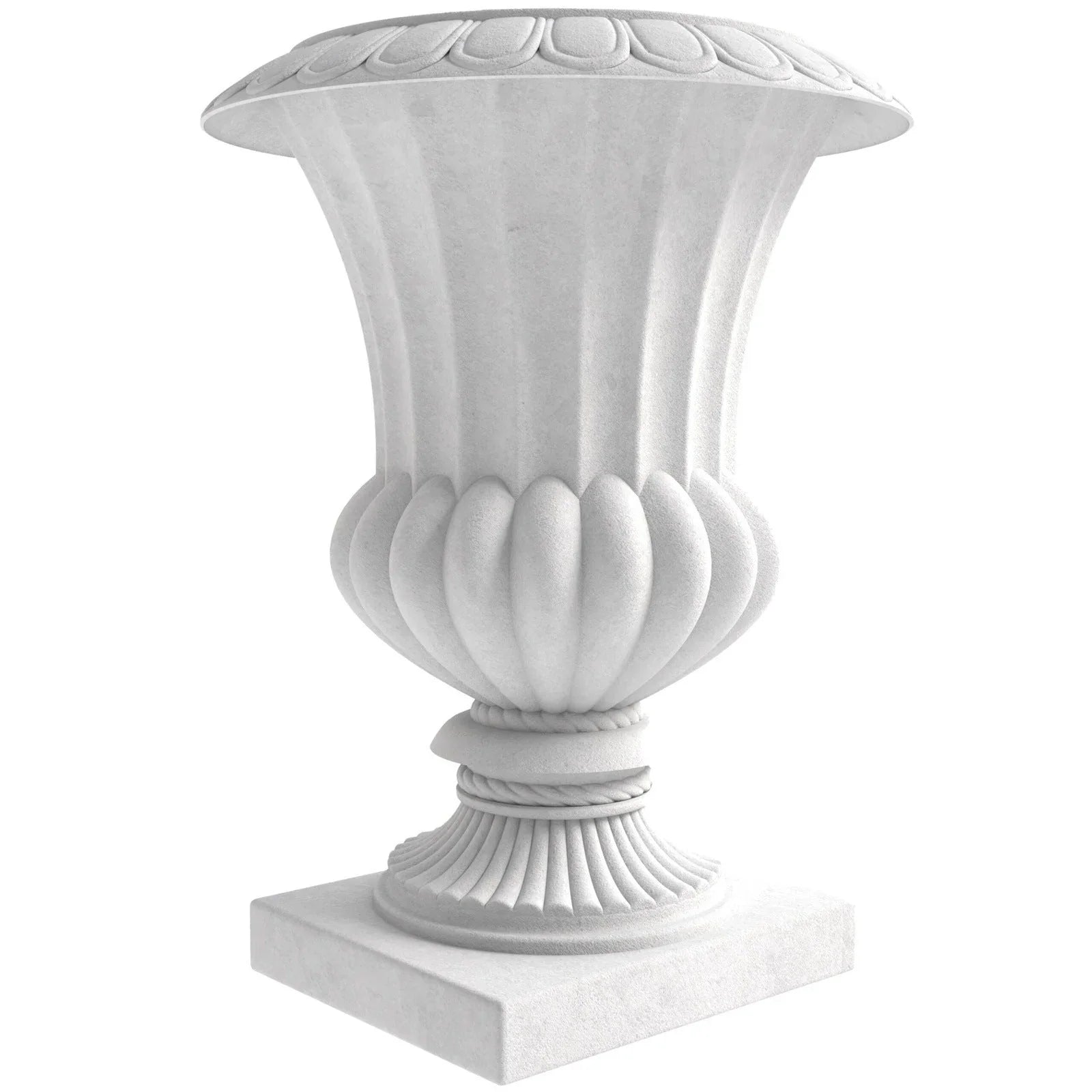 Lotus Fiberstone and Clay Urn Planter Pot Indoor Outdoor with Drainage Holes - Elax Furniture