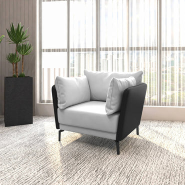 Luxify Single-Seater Leather Sofa Accent Armchair with Stainless Steel Legs and Removable Cushions - Elax Furniture