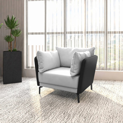 Luxify Single-Seater Leather Sofa Accent Armchair with Stainless Steel Legs and Removable Cushions - Elax Furniture