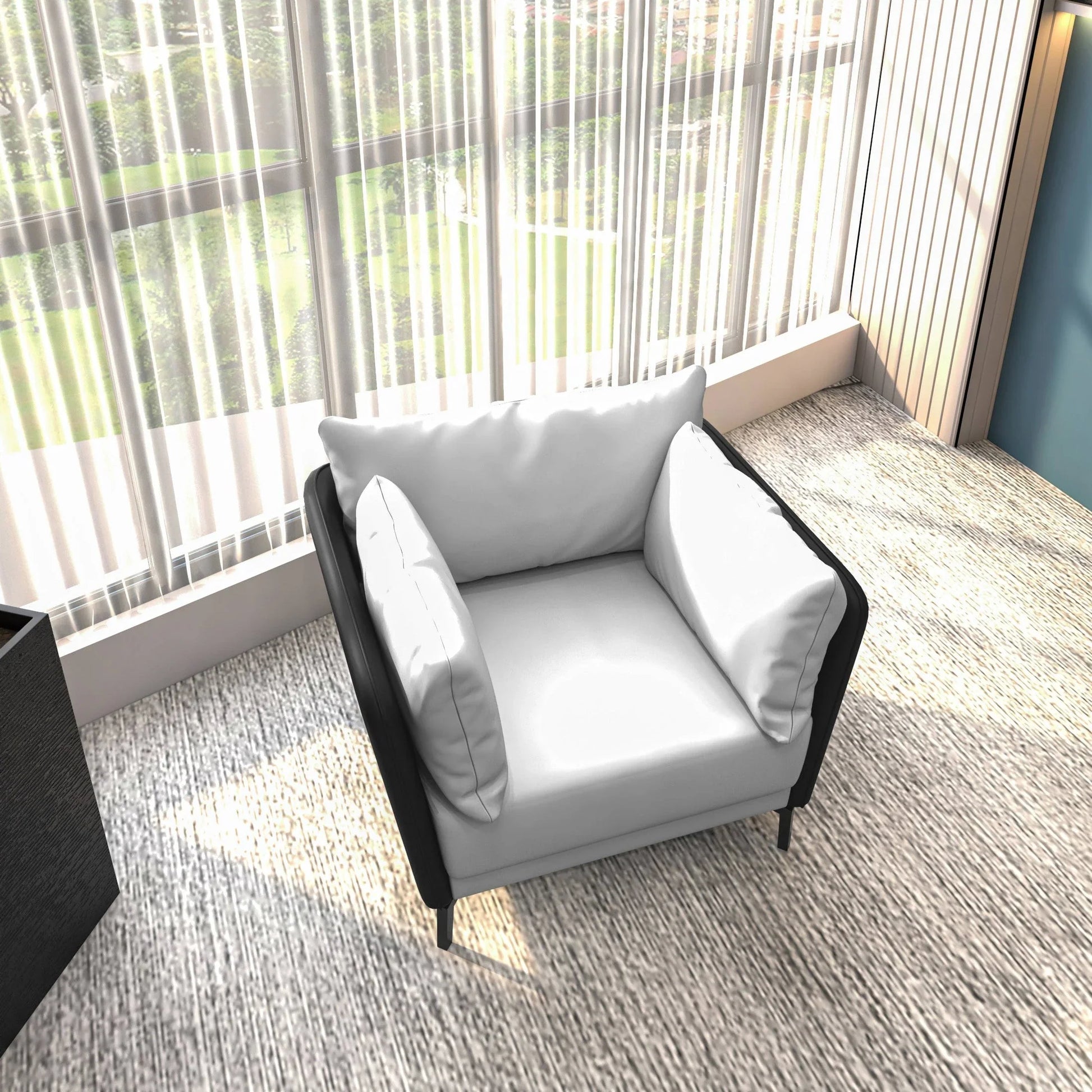 Luxify Single-Seater Leather Sofa Accent Armchair with Stainless Steel Legs and Removable Cushions - Elax Furniture