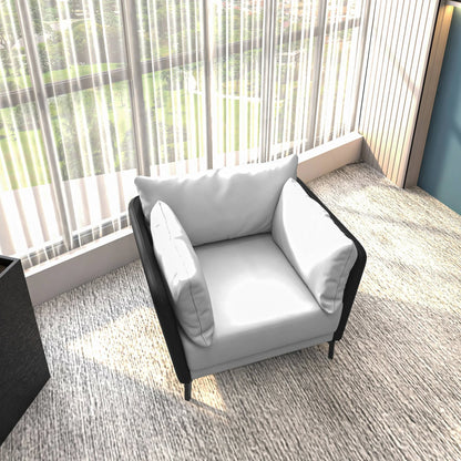 Luxify Single-Seater Leather Sofa Accent Armchair with Stainless Steel Legs and Removable Cushions - Elax Furniture