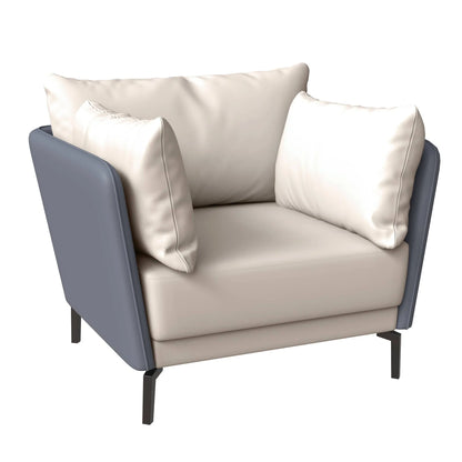 Luxify Single-Seater Leather Sofa Accent Armchair with Stainless Steel Legs and Removable Cushions - Elax Furniture
