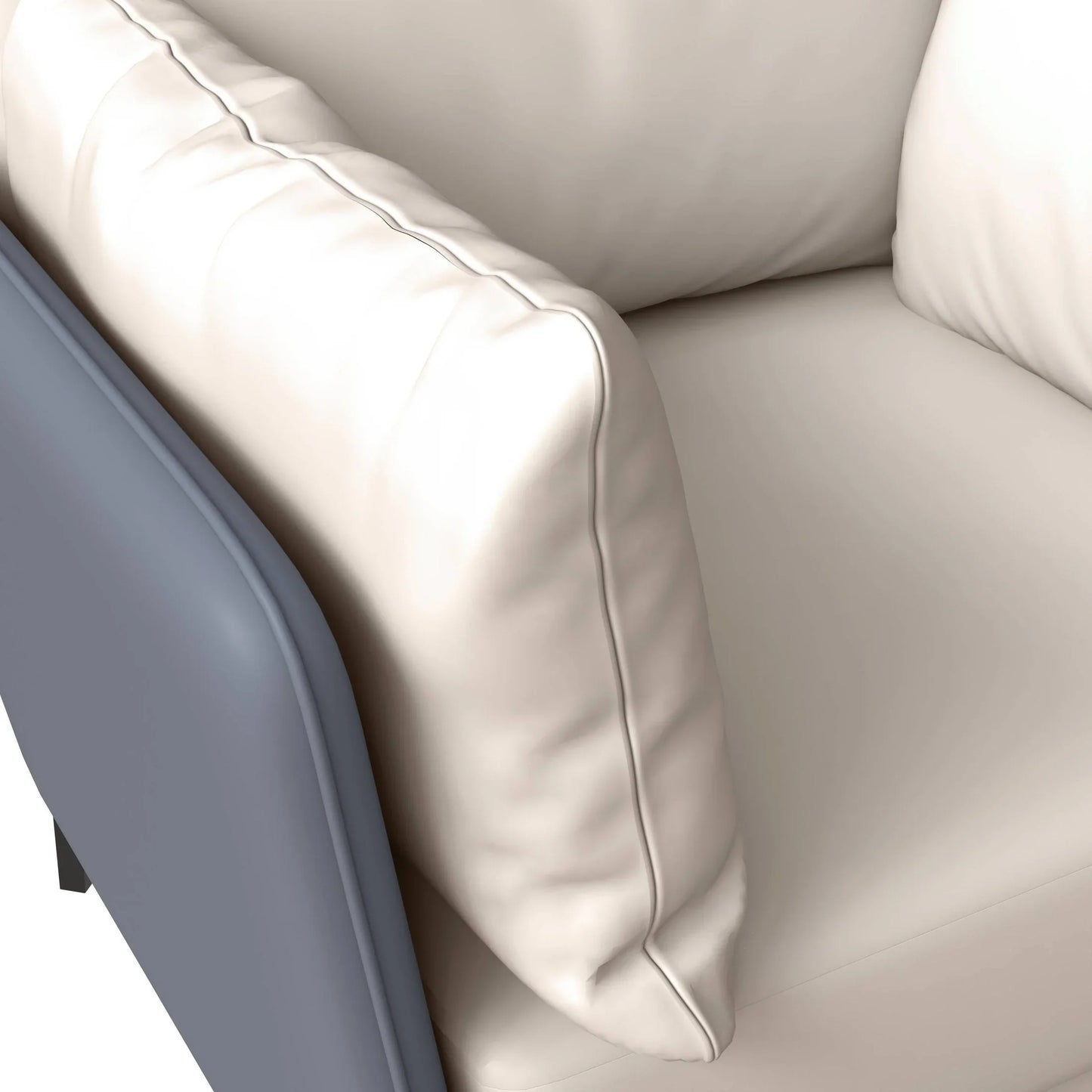 Luxify Single-Seater Leather Sofa Accent Armchair with Stainless Steel Legs and Removable Cushions - Elax Furniture