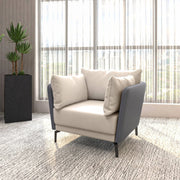 Luxify Single-Seater Leather Sofa Accent Armchair with Stainless Steel Legs and Removable Cushions - Elax Furniture