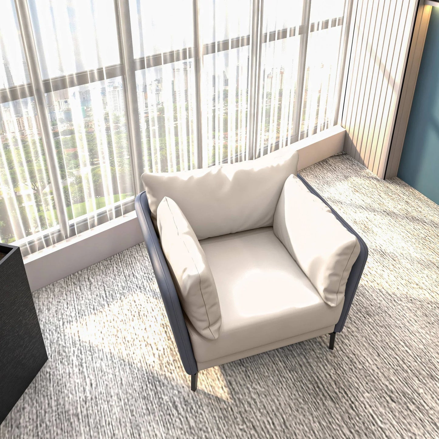 Luxify Single-Seater Leather Sofa Accent Armchair with Stainless Steel Legs and Removable Cushions - Elax Furniture