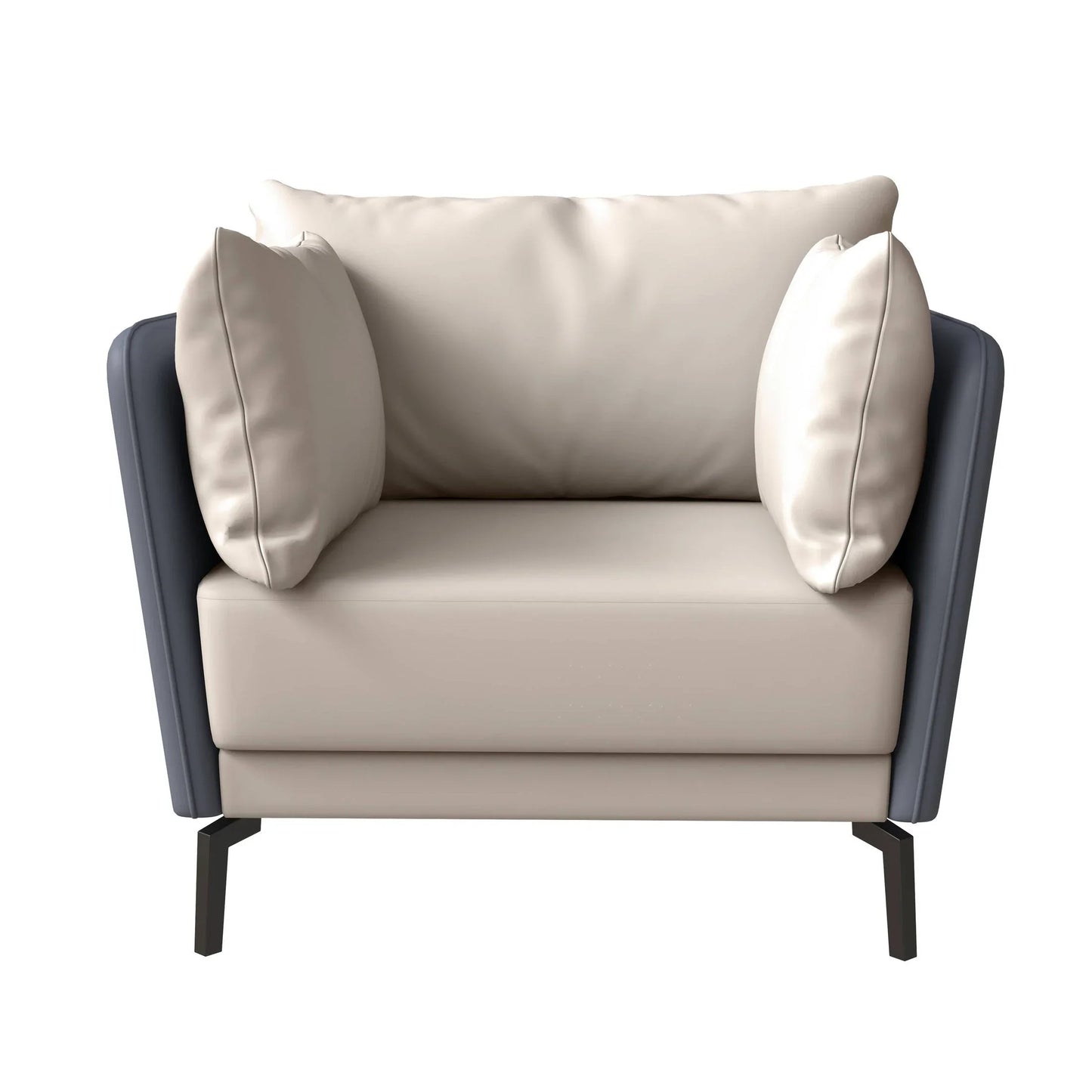 Luxify Single-Seater Leather Sofa Accent Armchair with Stainless Steel Legs and Removable Cushions - Elax Furniture