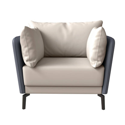 Luxify Single-Seater Leather Sofa Accent Armchair with Stainless Steel Legs and Removable Cushions - Elax Furniture