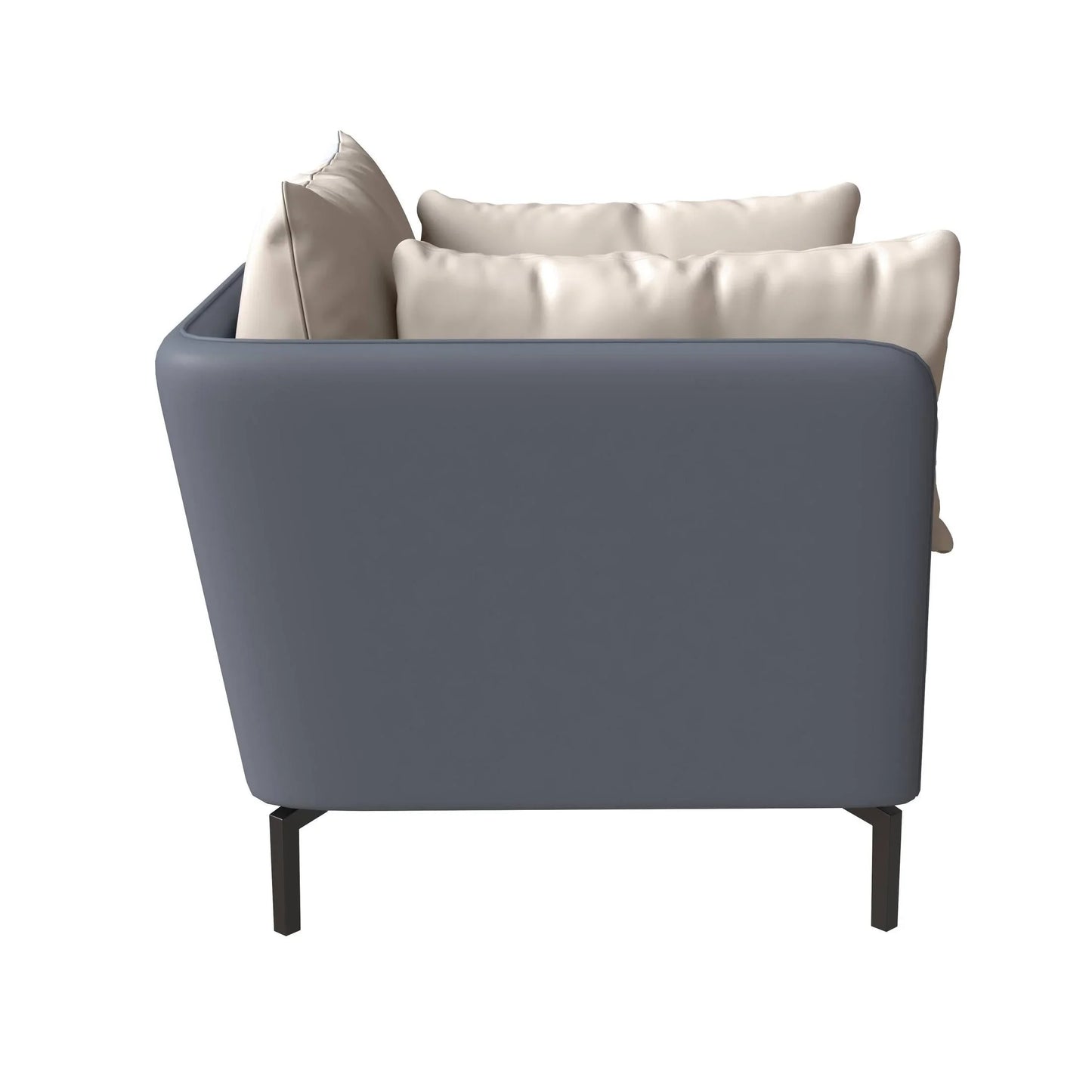 Luxify Single-Seater Leather Sofa Accent Armchair with Stainless Steel Legs and Removable Cushions - Elax Furniture