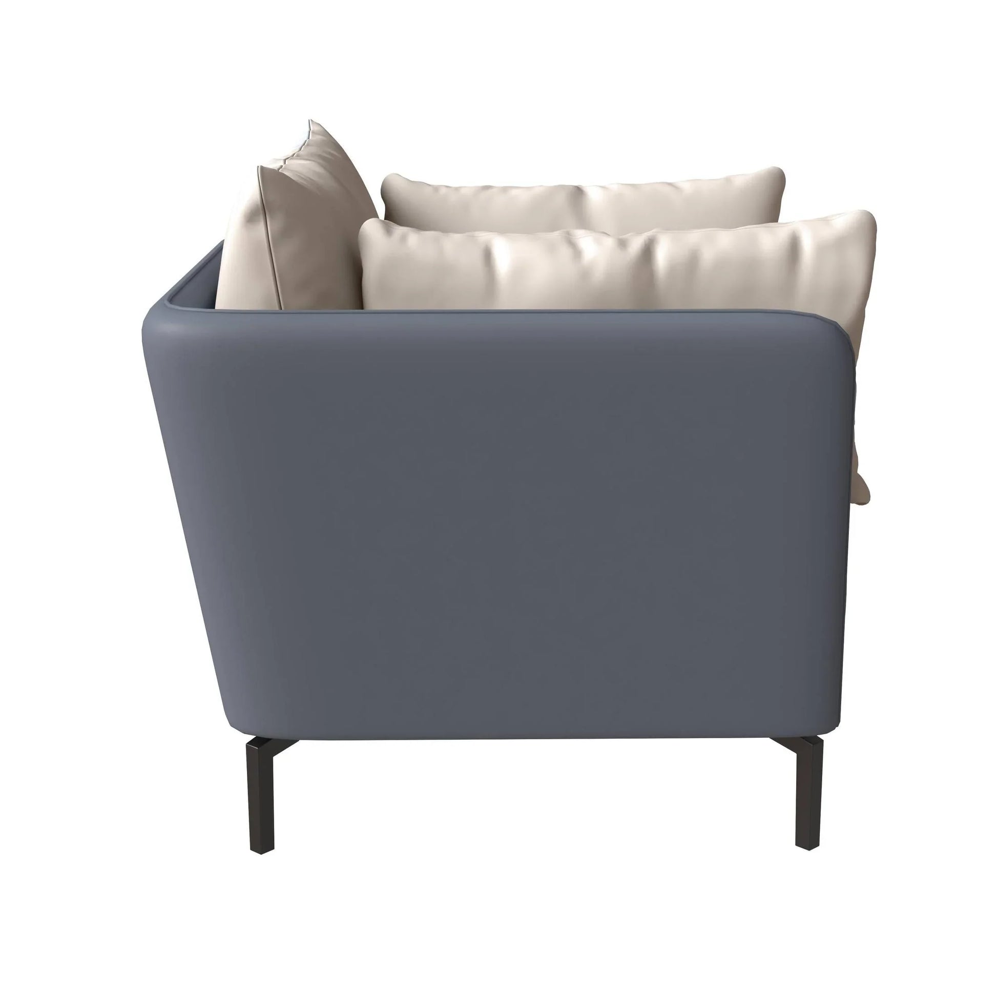 Luxify Single-Seater Leather Sofa Accent Armchair with Stainless Steel Legs and Removable Cushions - Elax Furniture
