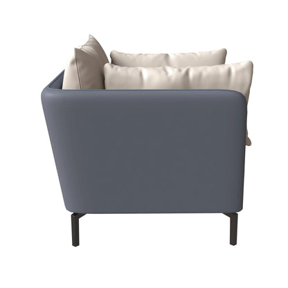 Luxify Single-Seater Leather Sofa Accent Armchair with Stainless Steel Legs and Removable Cushions - Elax Furniture