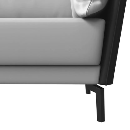 Luxify 3-Seater Leather Sofa with Stainless Steel Legs and Removable Cushions - Elax Furniture