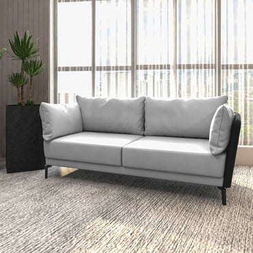 Luxify 3-Seater Leather Sofa with Stainless Steel Legs and Removable Cushions - Elax Furniture