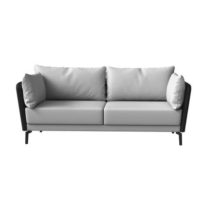Luxify 3-Seater Leather Sofa with Stainless Steel Legs and Removable Cushions - Elax Furniture