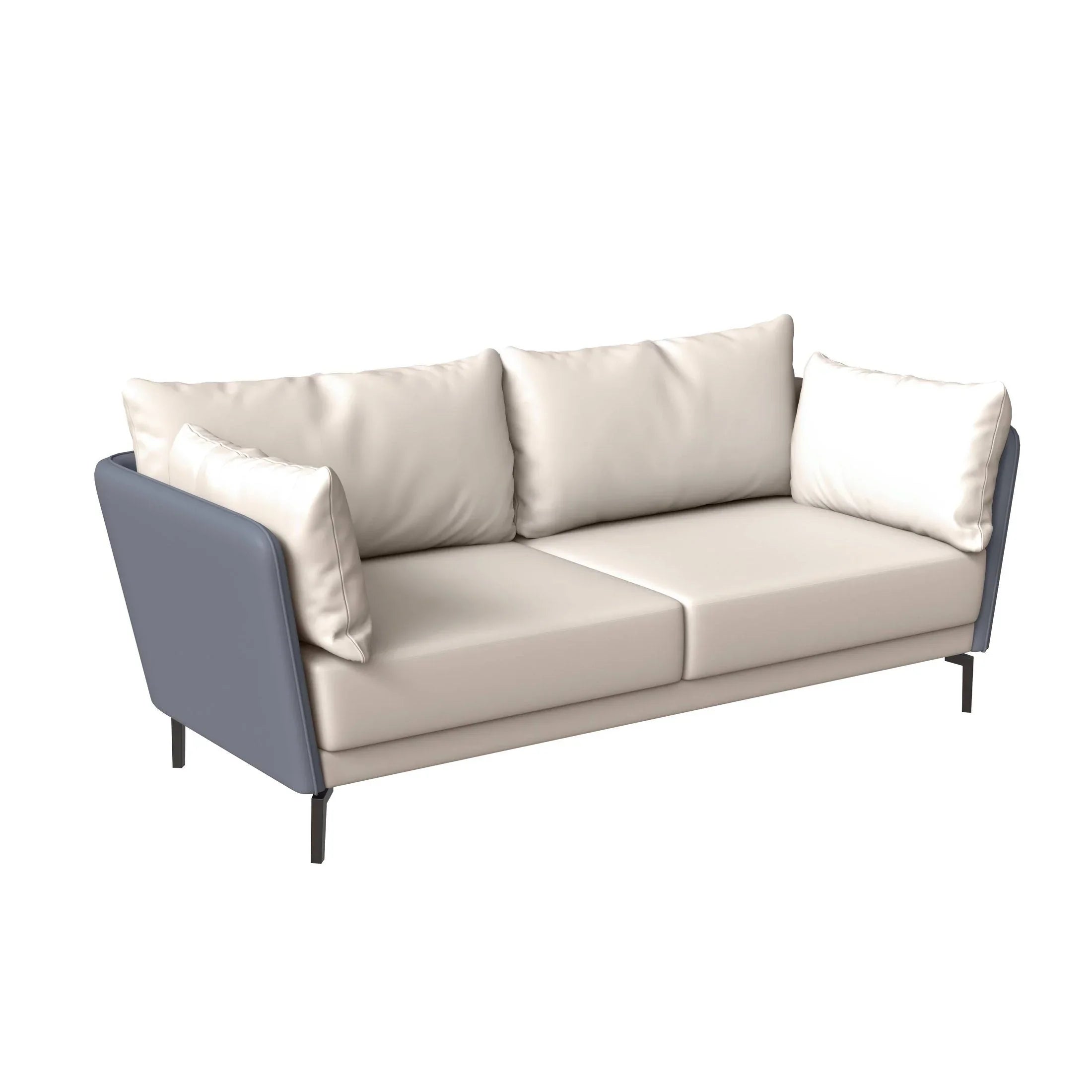 Luxify 3-Seater Leather Sofa with Stainless Steel Legs and Removable Cushions - Elax Furniture