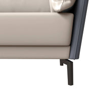 Luxify 3-Seater Leather Sofa with Stainless Steel Legs and Removable Cushions - Elax Furniture