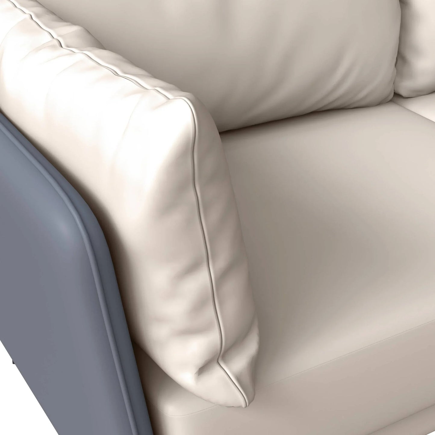 Luxify 3-Seater Leather Sofa with Stainless Steel Legs and Removable Cushions - Elax Furniture