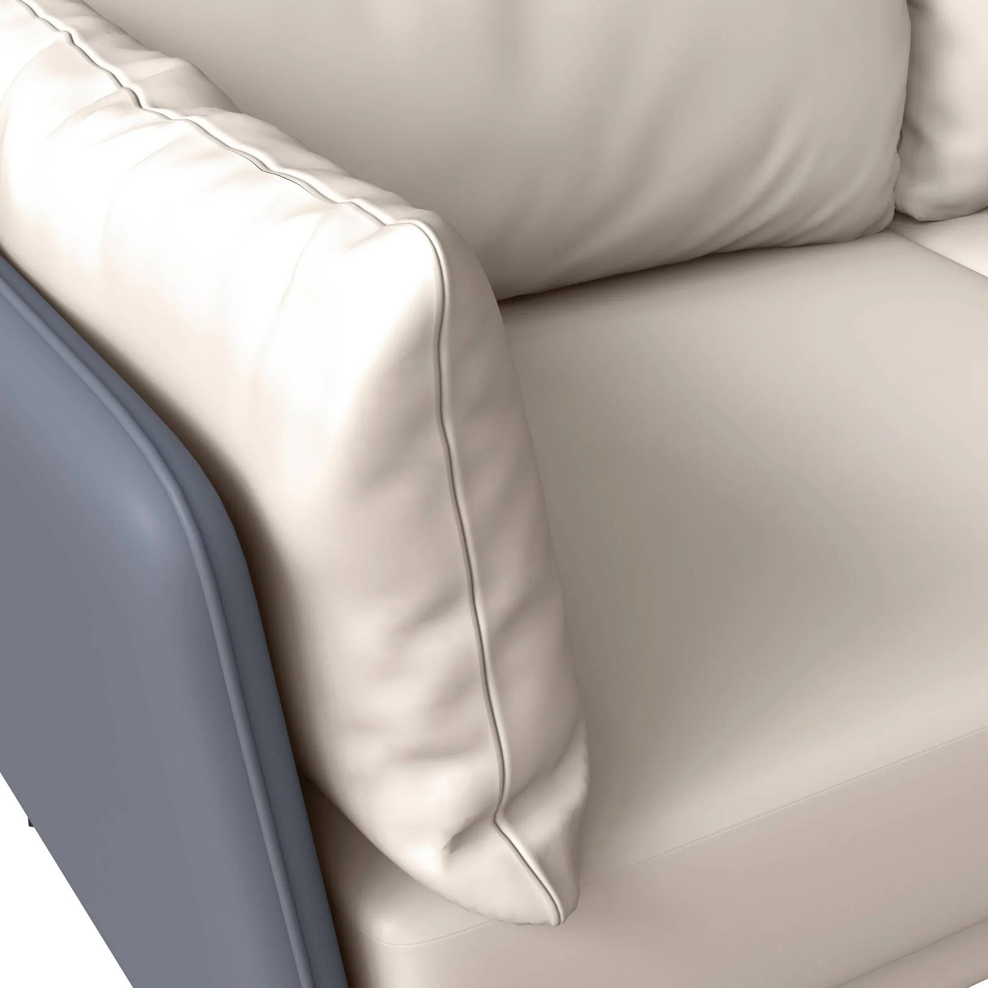 Luxify 3-Seater Leather Sofa with Stainless Steel Legs and Removable Cushions - Elax Furniture