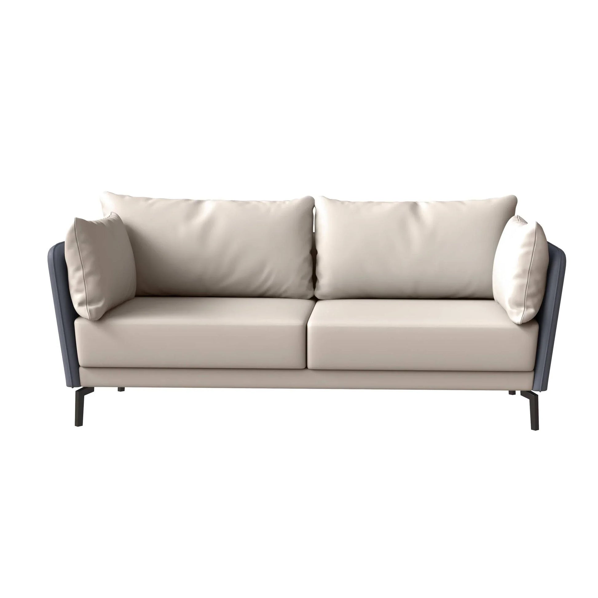 Luxify 3-Seater Leather Sofa with Stainless Steel Legs and Removable Cushions - Elax Furniture