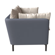 Luxify 3-Seater Leather Sofa with Stainless Steel Legs and Removable Cushions - Elax Furniture