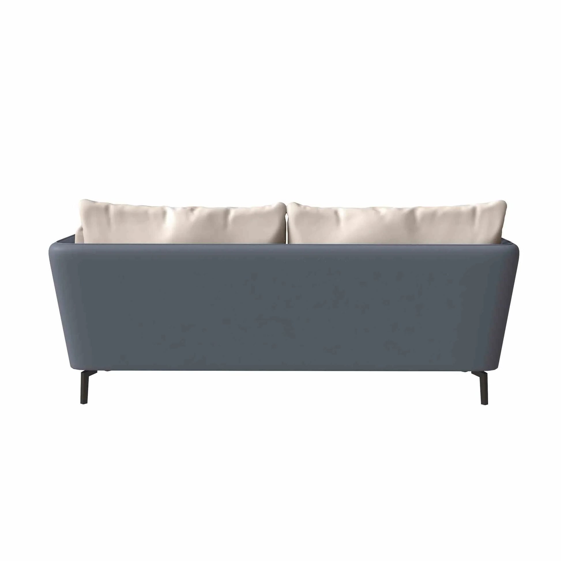 Luxify 3-Seater Leather Sofa with Stainless Steel Legs and Removable Cushions - Elax Furniture