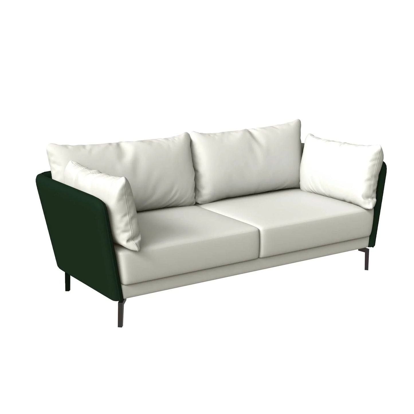 Luxify 3-Seater Leather Sofa with Stainless Steel Legs and Removable Cushions - Elax Furniture