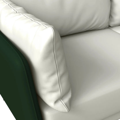 Luxify 3-Seater Leather Sofa with Stainless Steel Legs and Removable Cushions - Elax Furniture