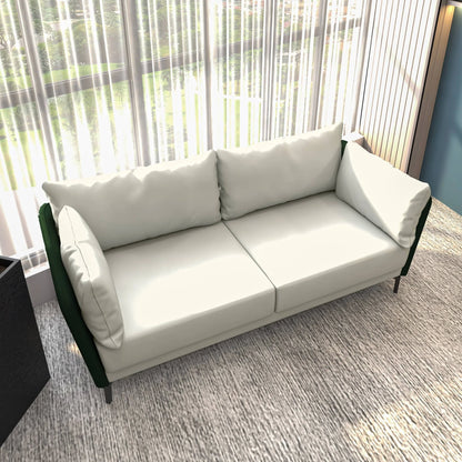 Luxify 3-Seater Leather Sofa with Stainless Steel Legs and Removable Cushions - Elax Furniture