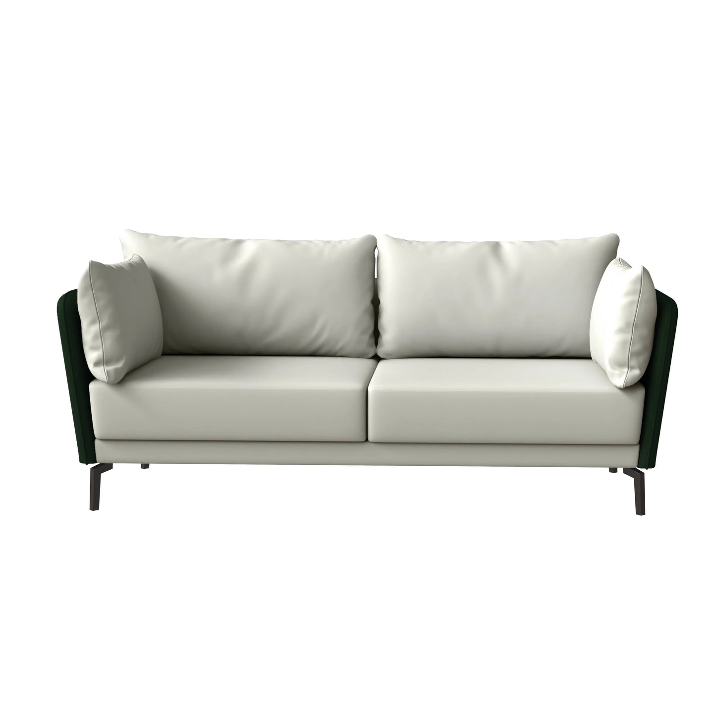 Luxify 3-Seater Leather Sofa with Stainless Steel Legs and Removable Cushions - Elax Furniture