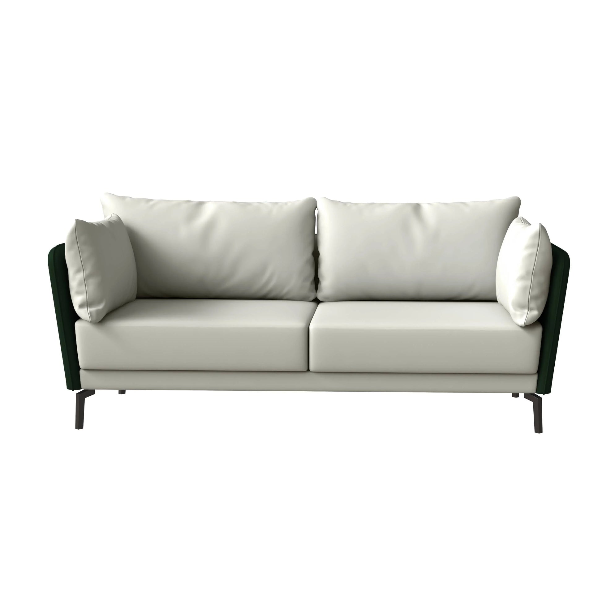 Luxify 3-Seater Leather Sofa with Stainless Steel Legs and Removable Cushions - Elax Furniture
