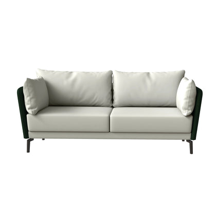 Luxify 3-Seater Leather Sofa with Stainless Steel Legs and Removable Cushions - Elax Furniture