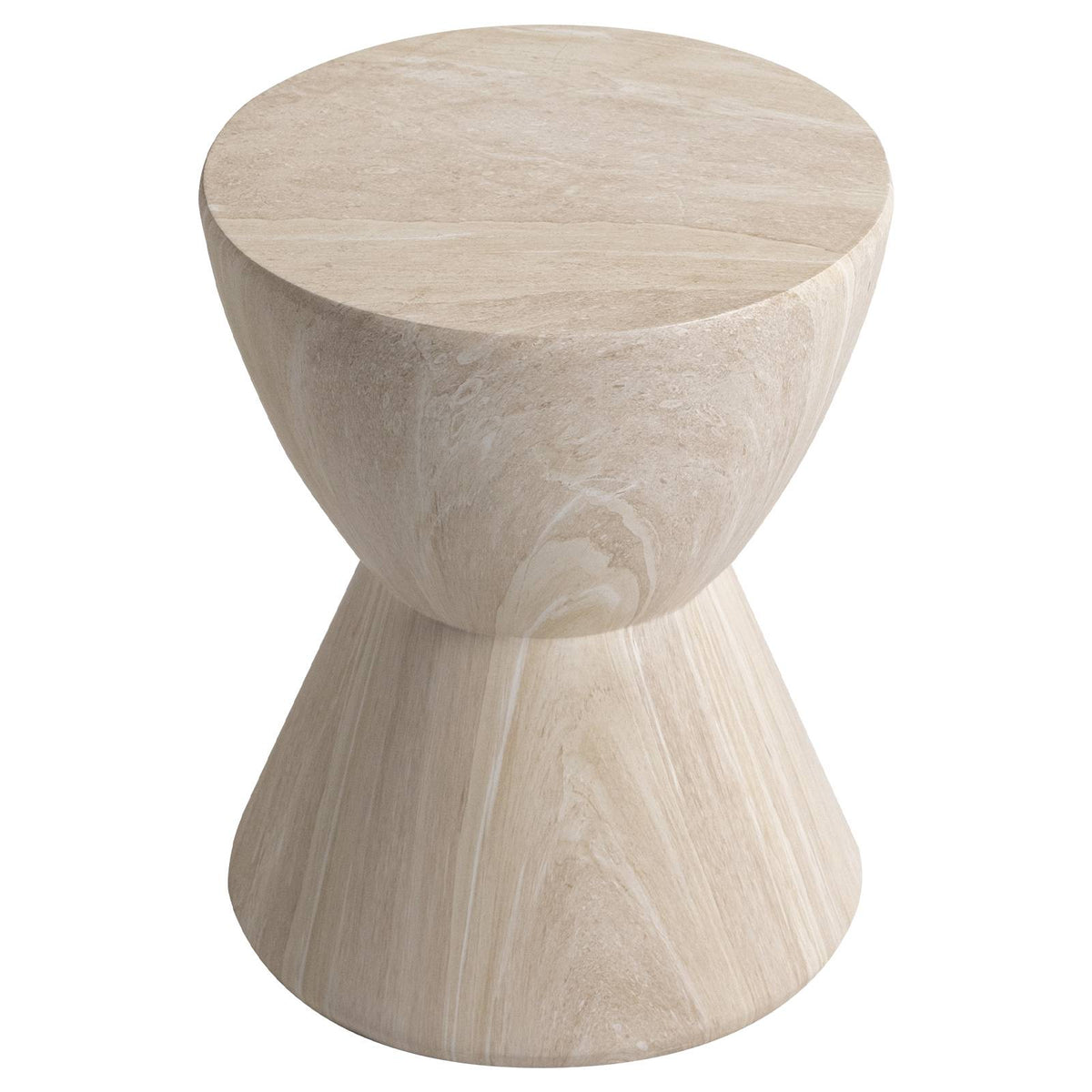 LeisureMod Loft Collection Fiberglass Outdoor Side Table in Moss Grey