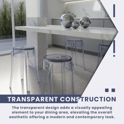 Averill Modern Plastic Dining Stool with Sturdy Seat and Legs for Kitchen and Dining Room - Elax Furniture