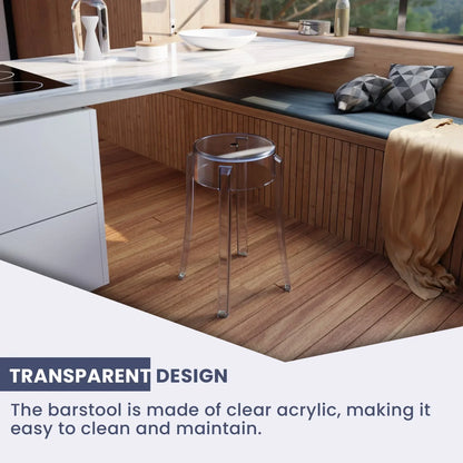 Averill Modern Plastic Dining Stool with Sturdy Seat and Legs for Kitchen and Dining Room - Elax Furniture