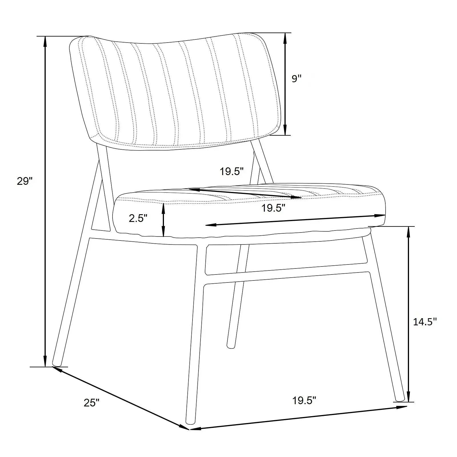 Marilane Velvet Accent Chair With Metal Frame Set of 2 - Elax Furniture