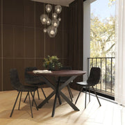 Markley Leather Dining Chair With Black/Gold Metal Legs (Open Box) - Elax Furniture