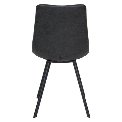 Markley Modern Leather Dining Chair With Metal Legs Set of 2 - Elax Furniture