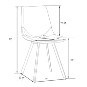 Markley Leather Dining Chair With Black/Gold Metal Legs (Open Box) - Elax Furniture