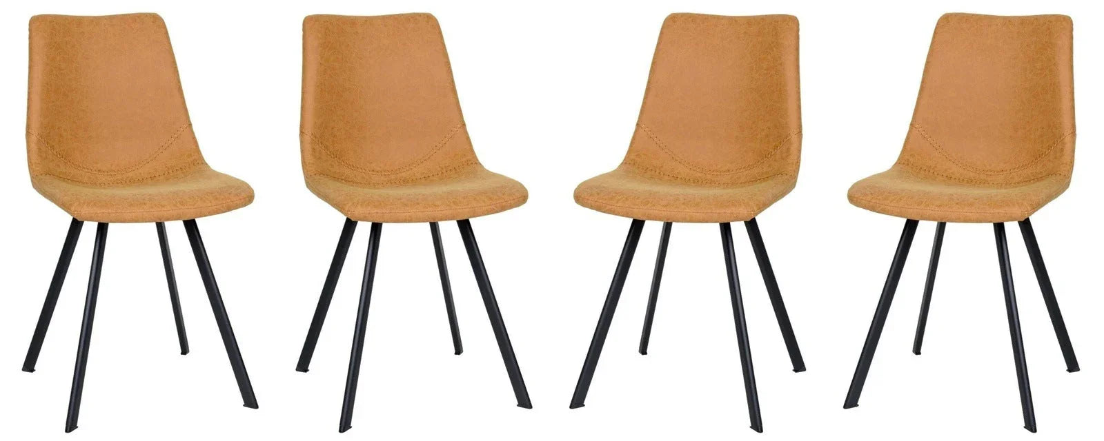 Markley Modern Leather Dining Chair With Metal Legs Set of 4 - Elax Furniture
