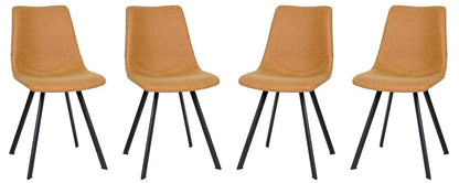 Markley Modern Leather Dining Chair With Metal Legs Set of 4 - Elax Furniture